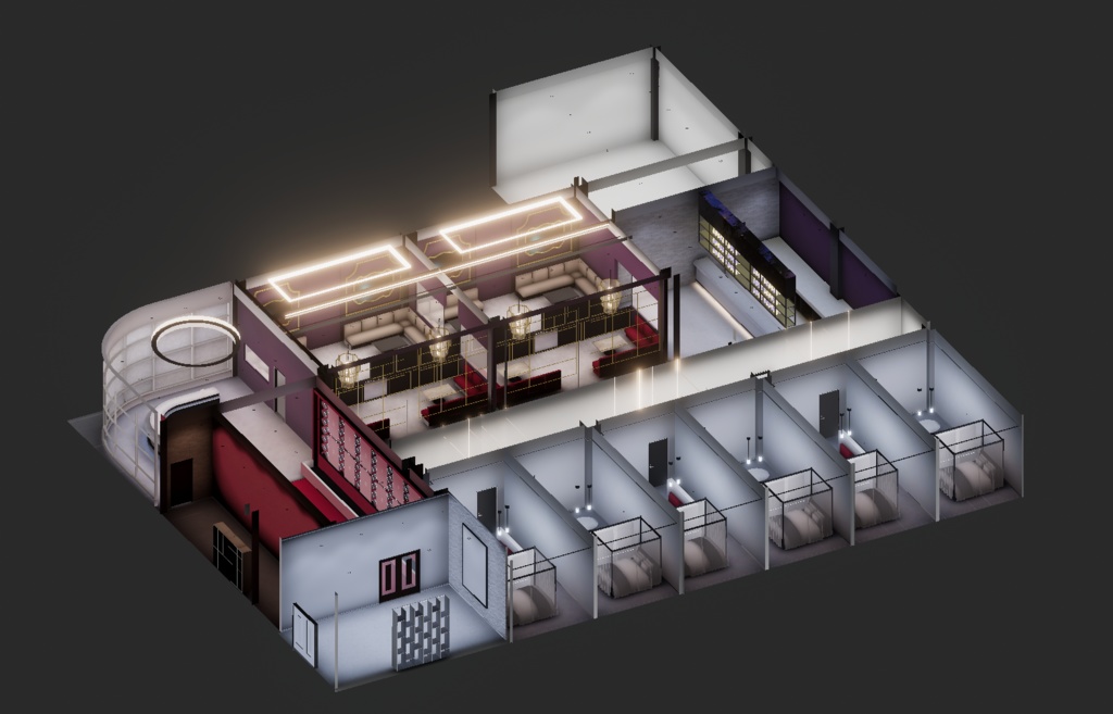 VRChatワールド「Theseus Project : Lascivia(ラシビア)」(ラウンジ接客イベント向けワールド))