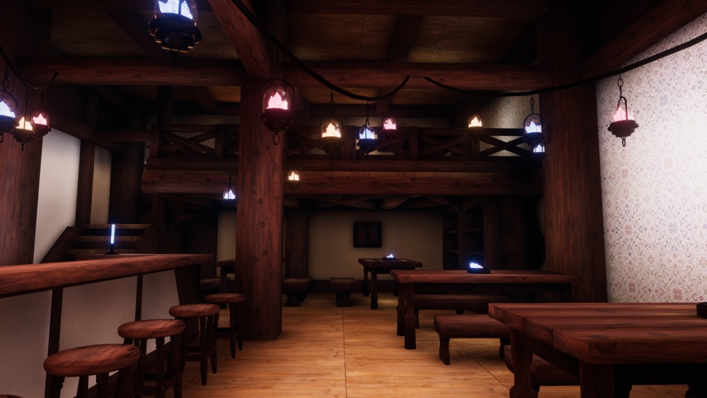 🎉発売記念セール中🎉VRChatワールド「Theseus Project : Taveris(タヴェリス)」(ファンタジー宿屋&酒場ワールド))