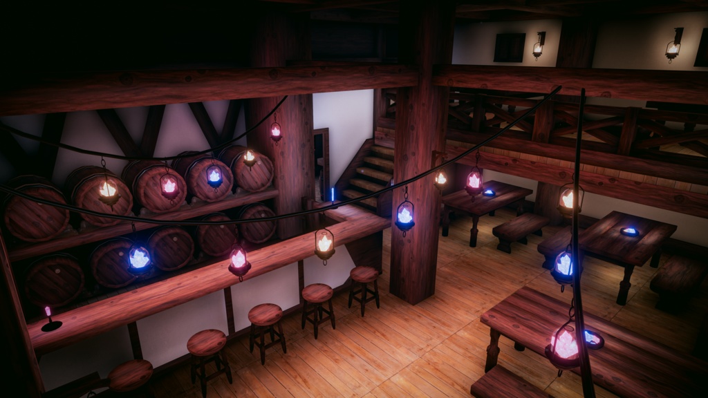 🎉発売記念セール中🎉VRChatワールド「Theseus Project : Taveris(タヴェリス)」(ファンタジー宿屋&酒場ワールド))