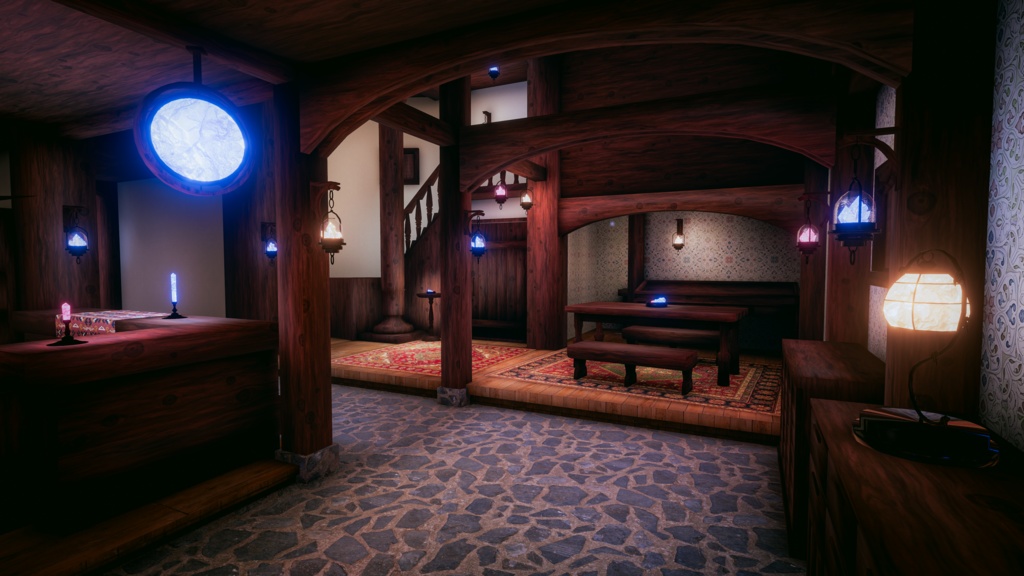 🎉発売記念セール中🎉VRChatワールド「Theseus Project : Taveris(タヴェリス)」(ファンタジー宿屋&酒場ワールド))