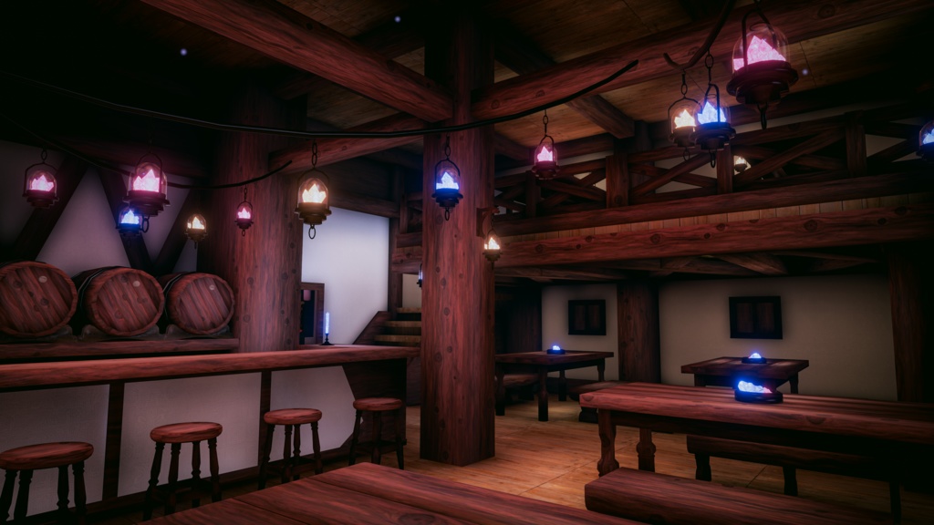 🎉発売記念セール中🎉VRChatワールド「Theseus Project : Taveris(タヴェリス)」(ファンタジー宿屋&酒場ワールド))