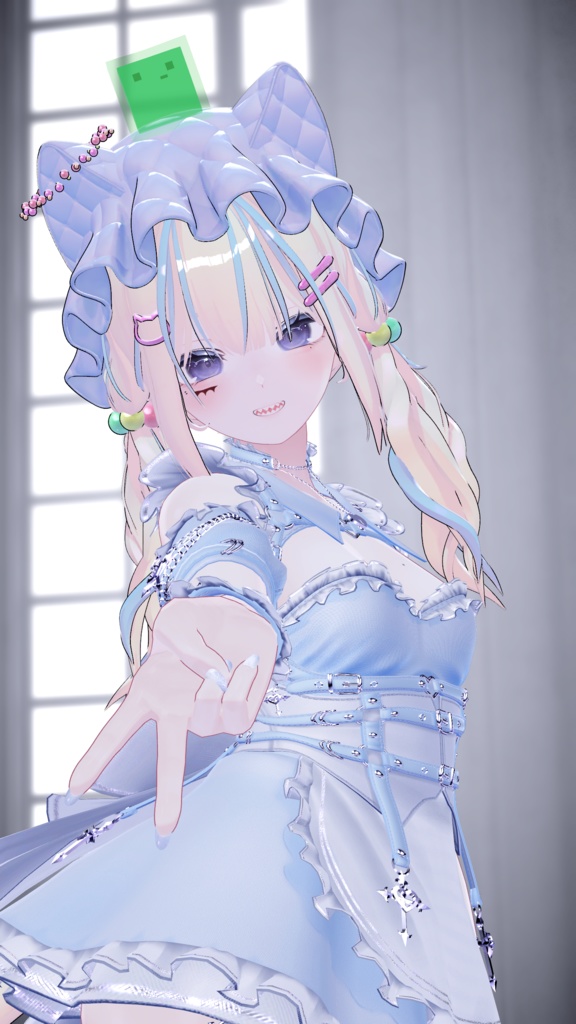 【💕発売記念セール中💕】🐈🌙【 おさげ × ケモ耳 × ナイトキャップ 】Nietta Hair【12アバター対応】