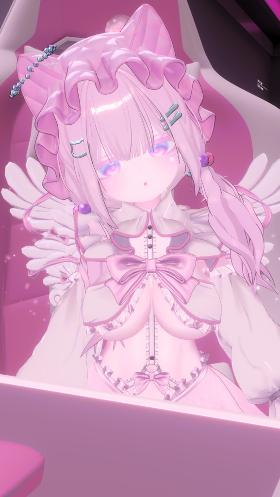 【💕発売記念セール中💕】🐈🌙【 おさげ × ケモ耳 × ナイトキャップ 】Nietta Hair【12アバター対応】