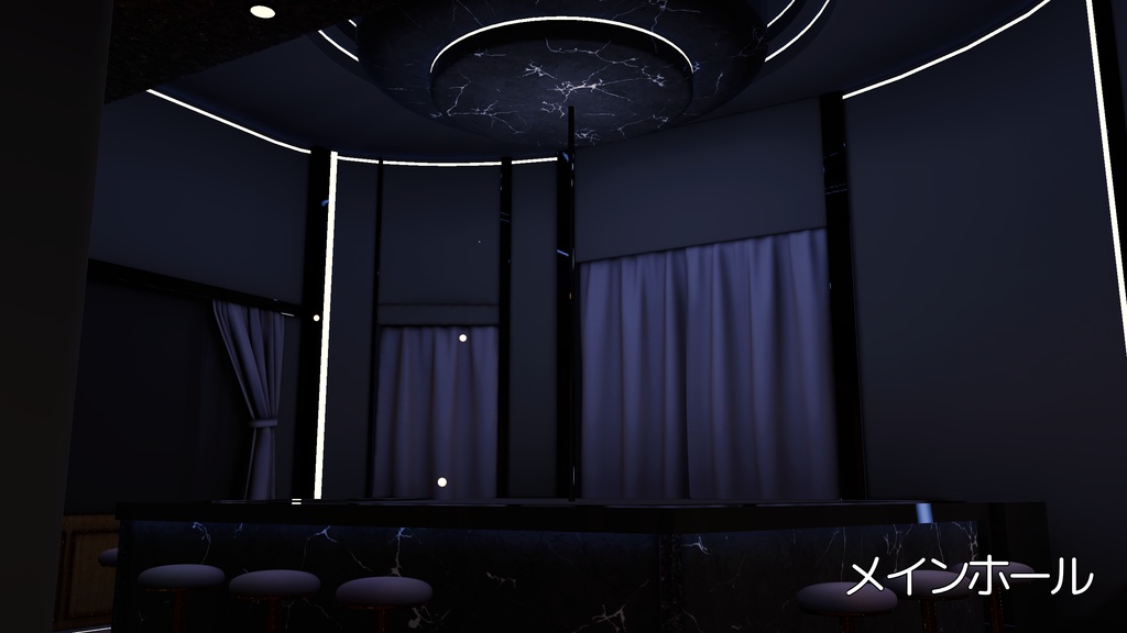 【💕発売記念セール中💕】VRChatワールド「Noktritmo(ノクトリトモ)」(バー接客、ダンスステージイベント向けワールド)