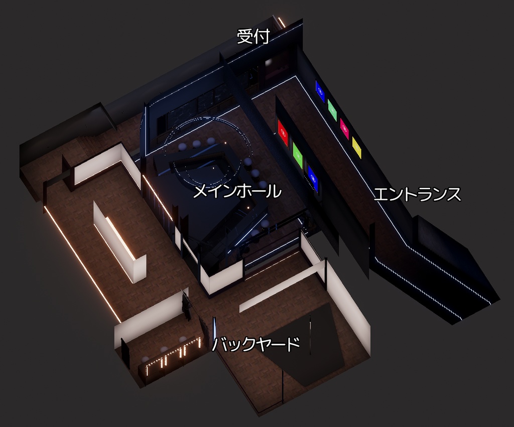 【💕発売記念セール中💕】VRChatワールド「Noktritmo(ノクトリトモ)」(バー接客、ダンスステージイベント向けワールド)