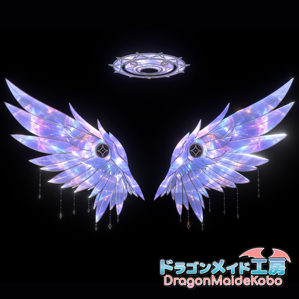 【💜発売記念セール中💜】【VRCアバターアクセサリ】Jewel Angel (宝石天使セット)
