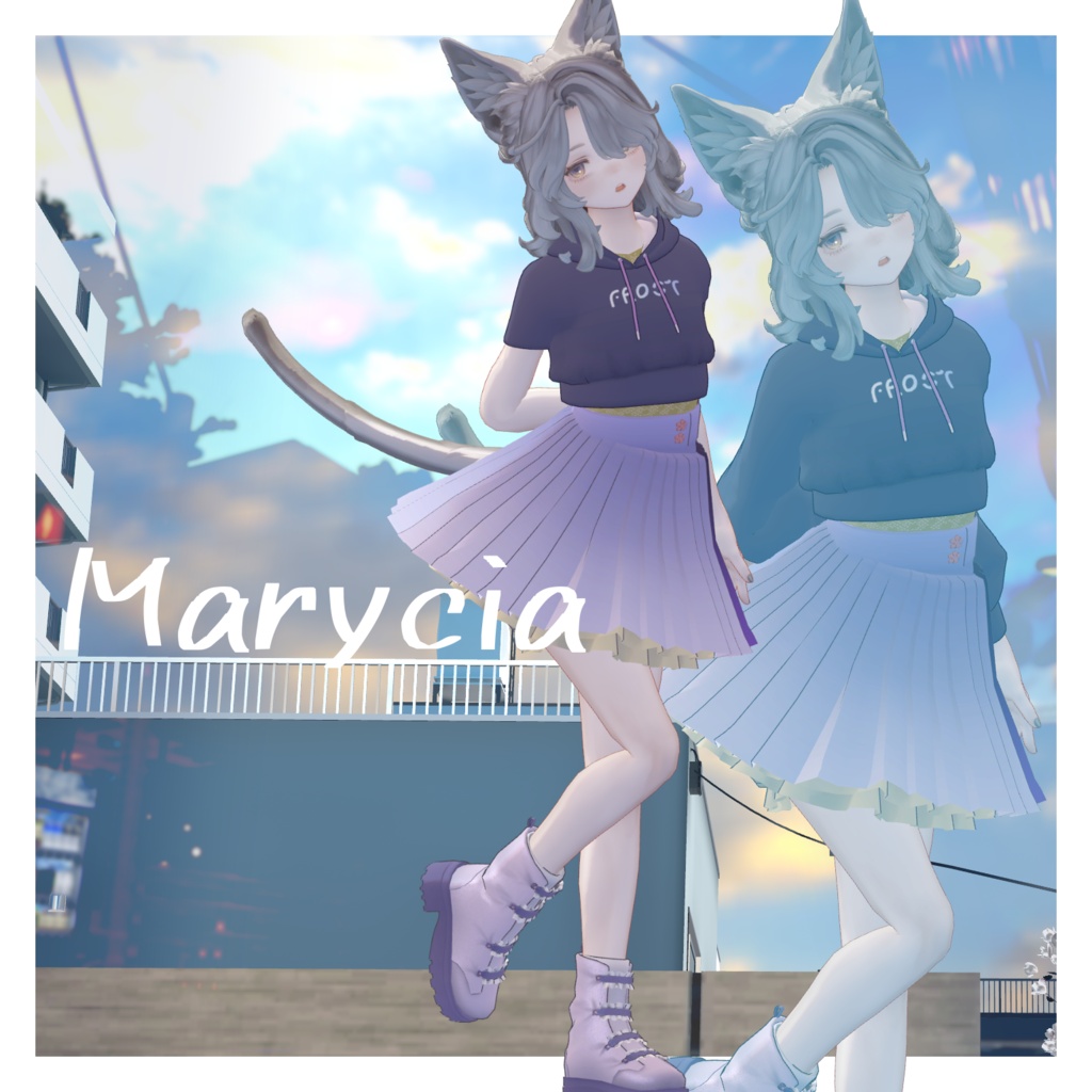 【4アバター対応】ふりふわプリーツ【VRchat想定・MA設定済】