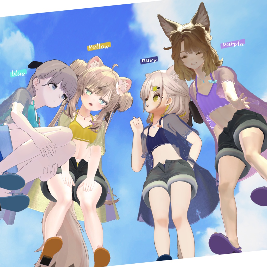 【複数アバター対応】さざなみスイムウェア【VRchat想定・MA設定済】