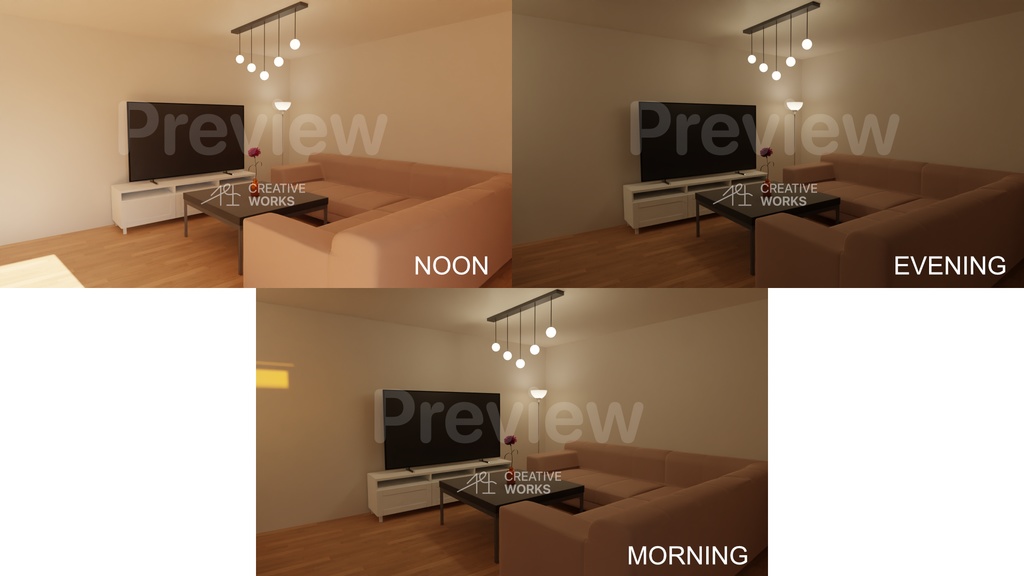 (Pre-Rendered 3DCG) Simple Livingroom Background for VN