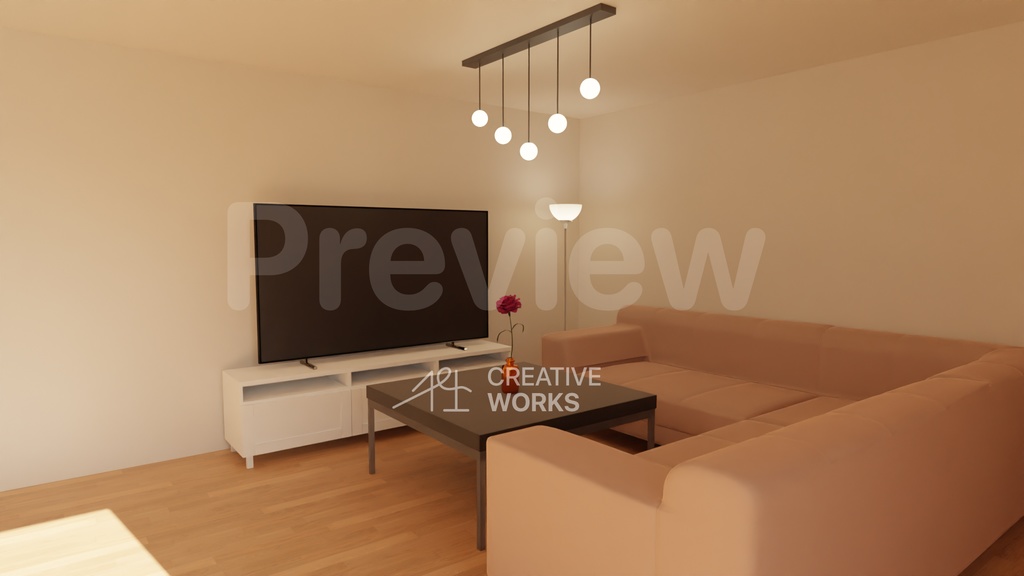 (Pre-Rendered 3DCG) Simple Livingroom Background for VN