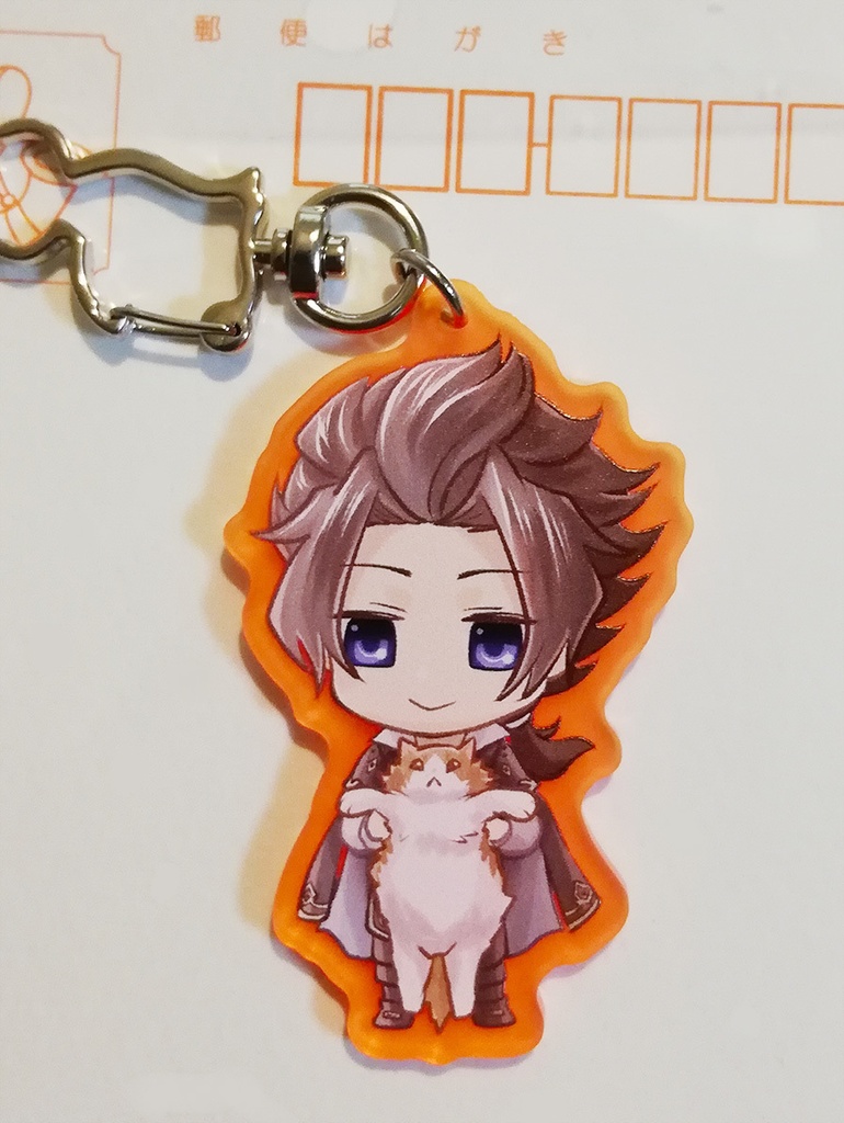 【オクトパストラベラー】猫と戯れるアクリルキーホルダー