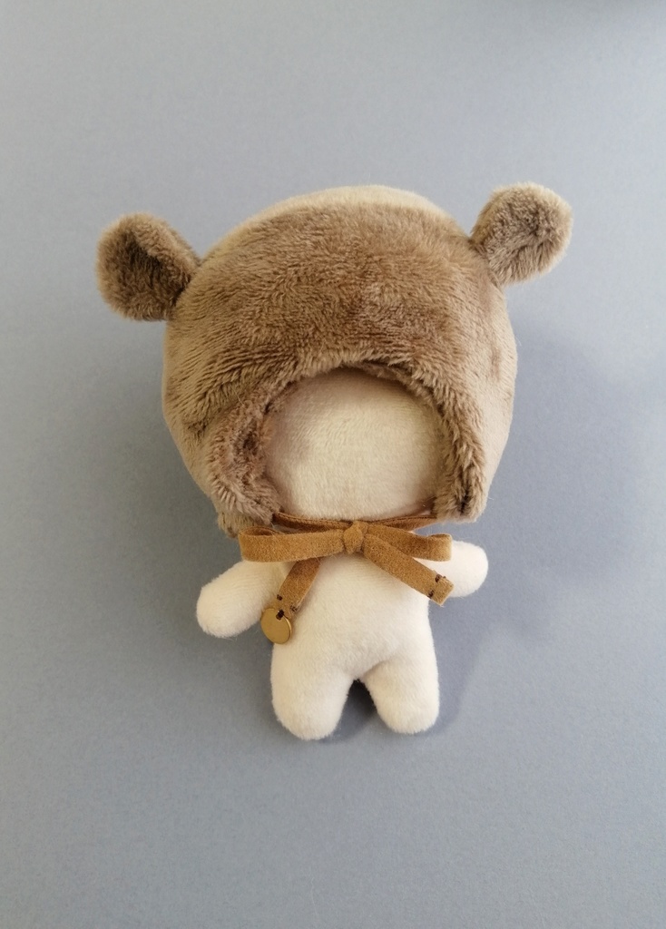 10cm〜12cm ぬいぐるみ用 帽子 くま帽子 かぶりもの ボンネット ぬい服