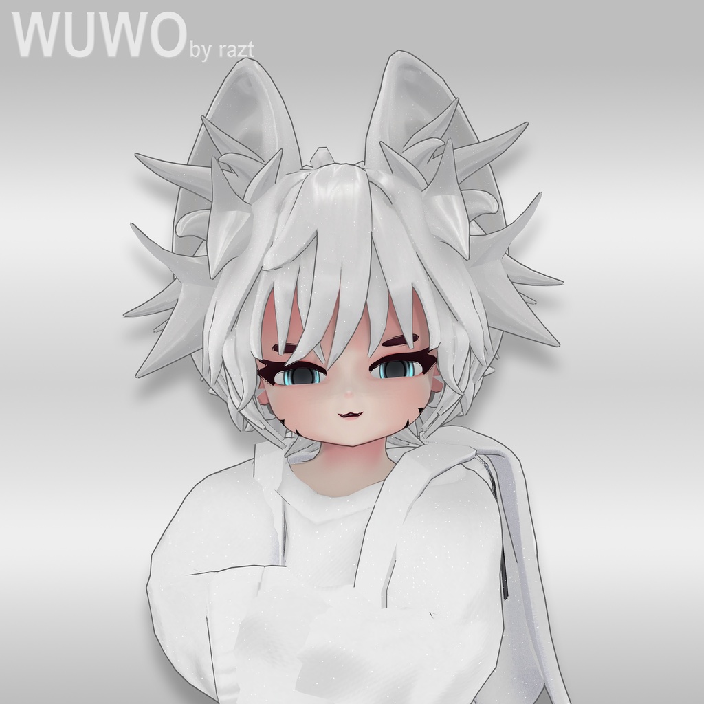 Wuwo | ちび VRChat オリジナル3Dモデル (PC/Quest対応/VRCFT)