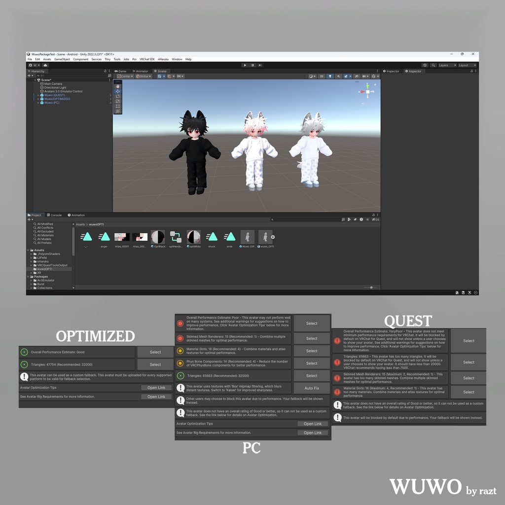 [✨SALE中✨] Wuwo | ちび VRChat オリジナル3Dモデル (PC/Quest対応/VRCFT) - razt - 7/7