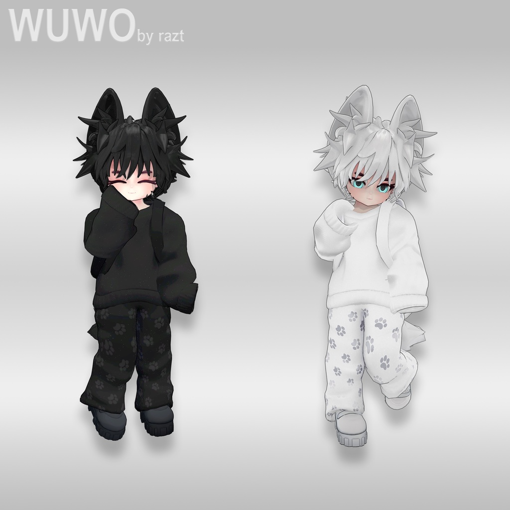Wuwo | ちび VRChat オリジナル3Dモデル (PC/Quest対応/VRCFT)