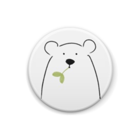 シロクマさんの缶バッチ