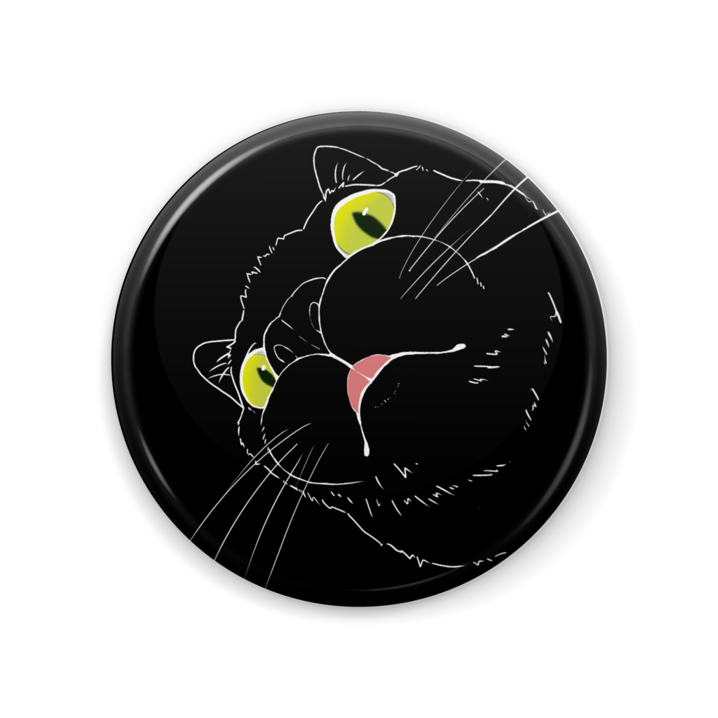 黒猫まっくろ缶バッジ