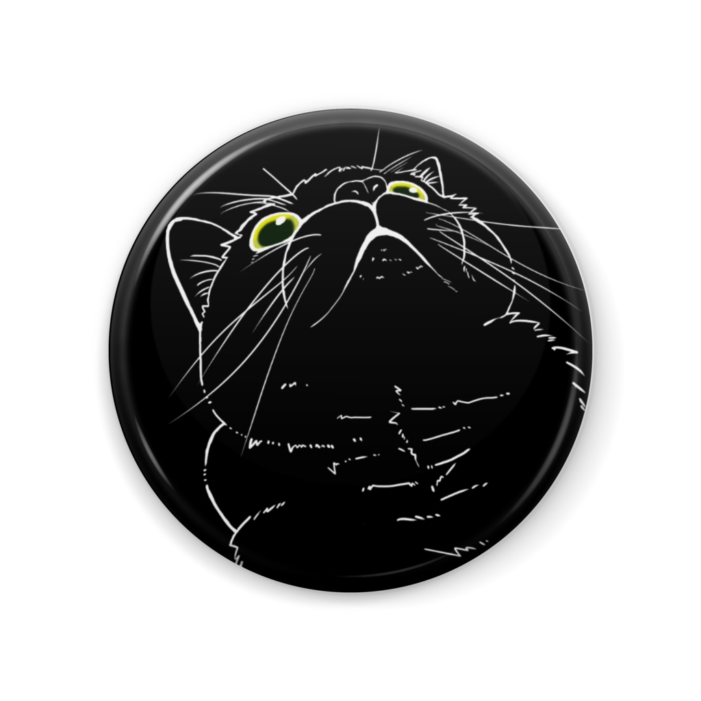 黒猫まっくろ缶バッジ