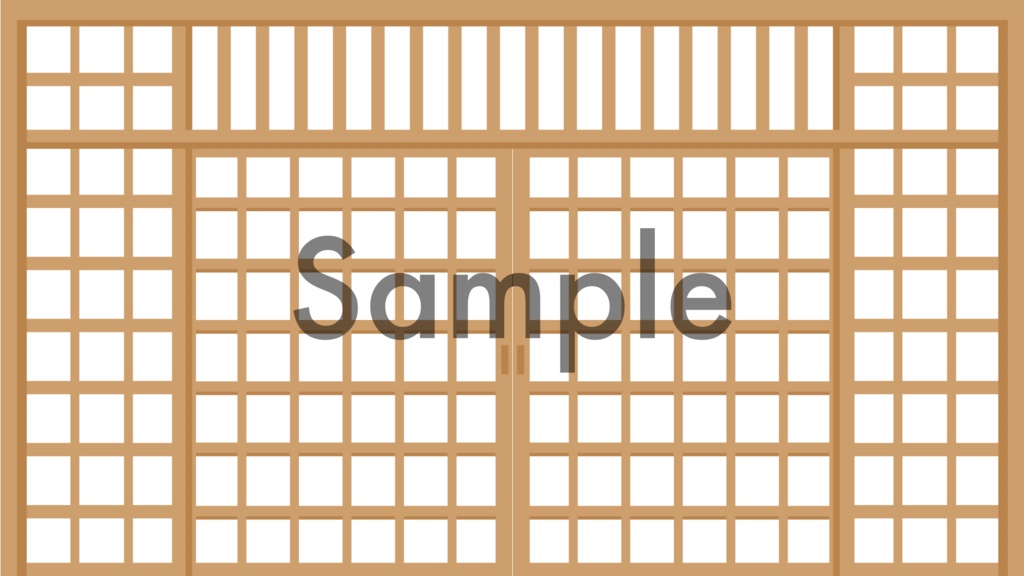 【無料動画素材】障子が開くアニメーション