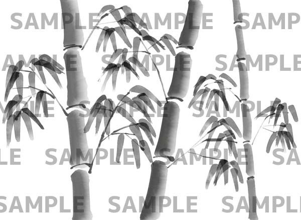 【商用OK】竹の水墨画イラスト(6種・PNG)和風・正月デザインに