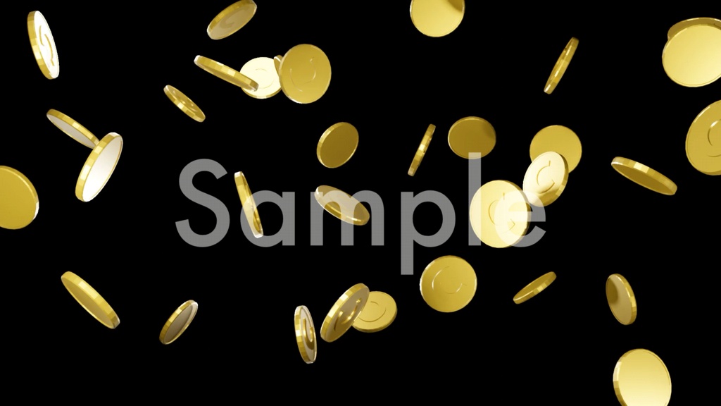 【黒背景無料】舞うコイン・金貨アニメーション|商用利用OK|