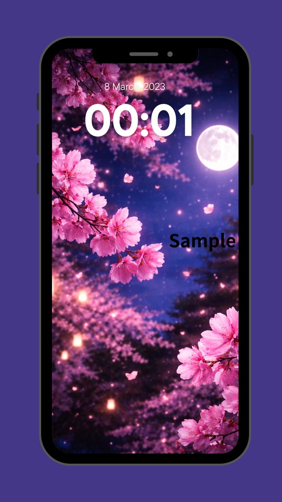 春らしく幻想的な夜桜のデザイン