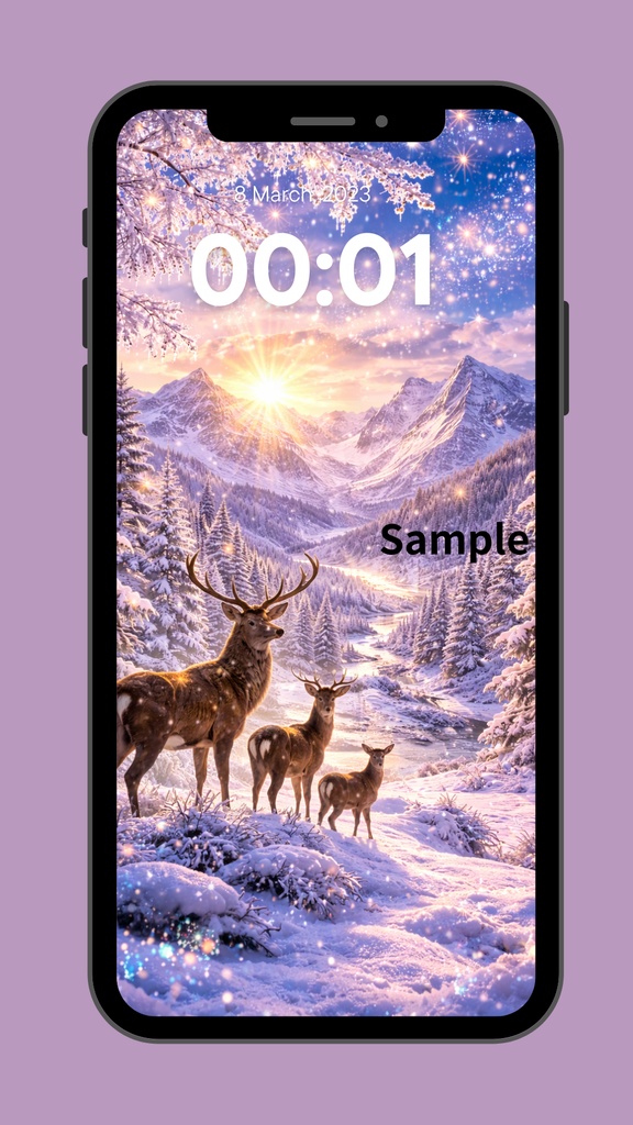 大人可愛い雪景色の背景