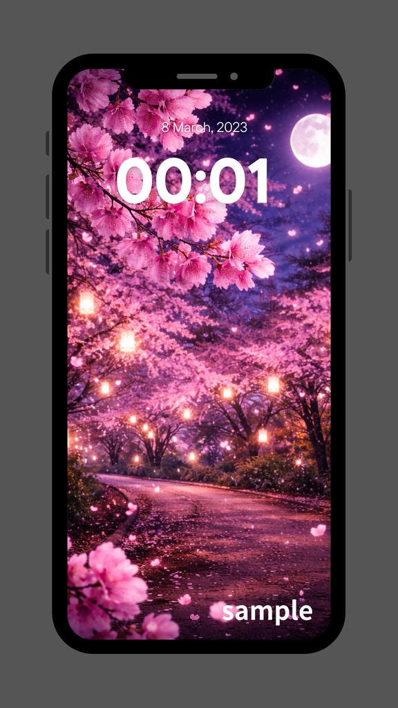 夜桜の壁紙6セット