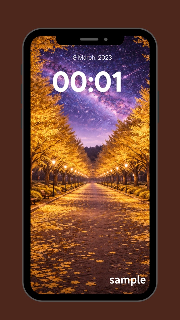 黄金の並木道と銀河の導き～Golden Rows of Trees and the Milky Way’s Lead