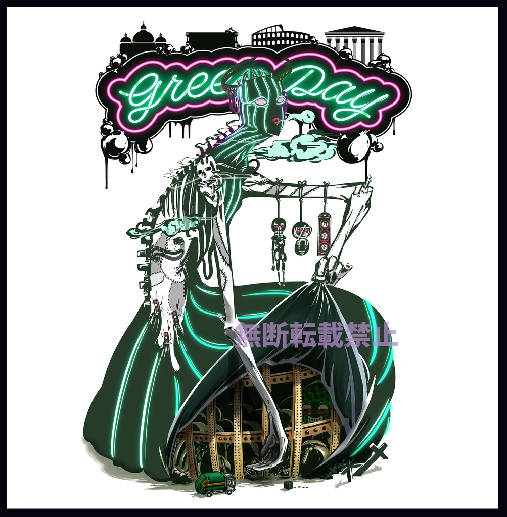 奇妙な冒険 第5部 グリーン・デイモチーフTシャツ