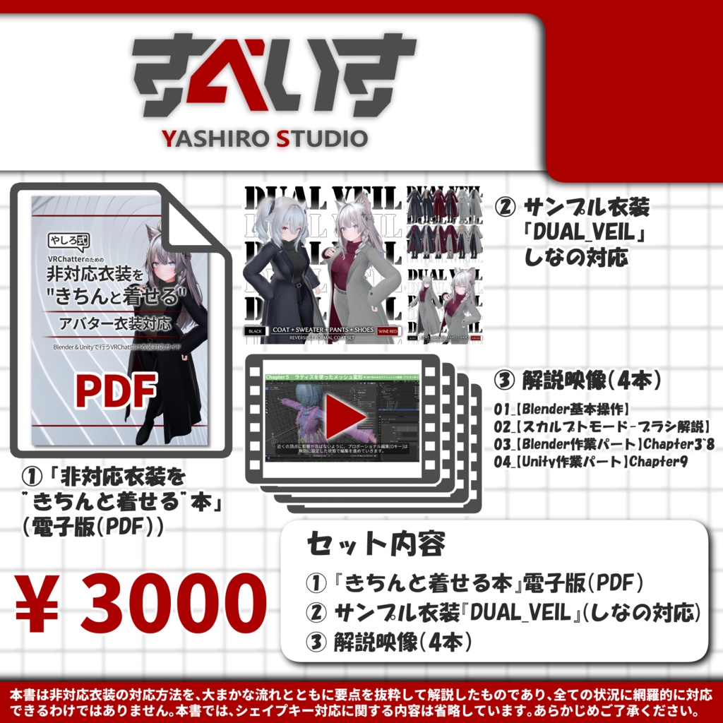 【電子版】非対応衣装を”きちんと着せる”アバター衣装対応【Blender&Unityで行うVRChat向け衣装対応ガイド】