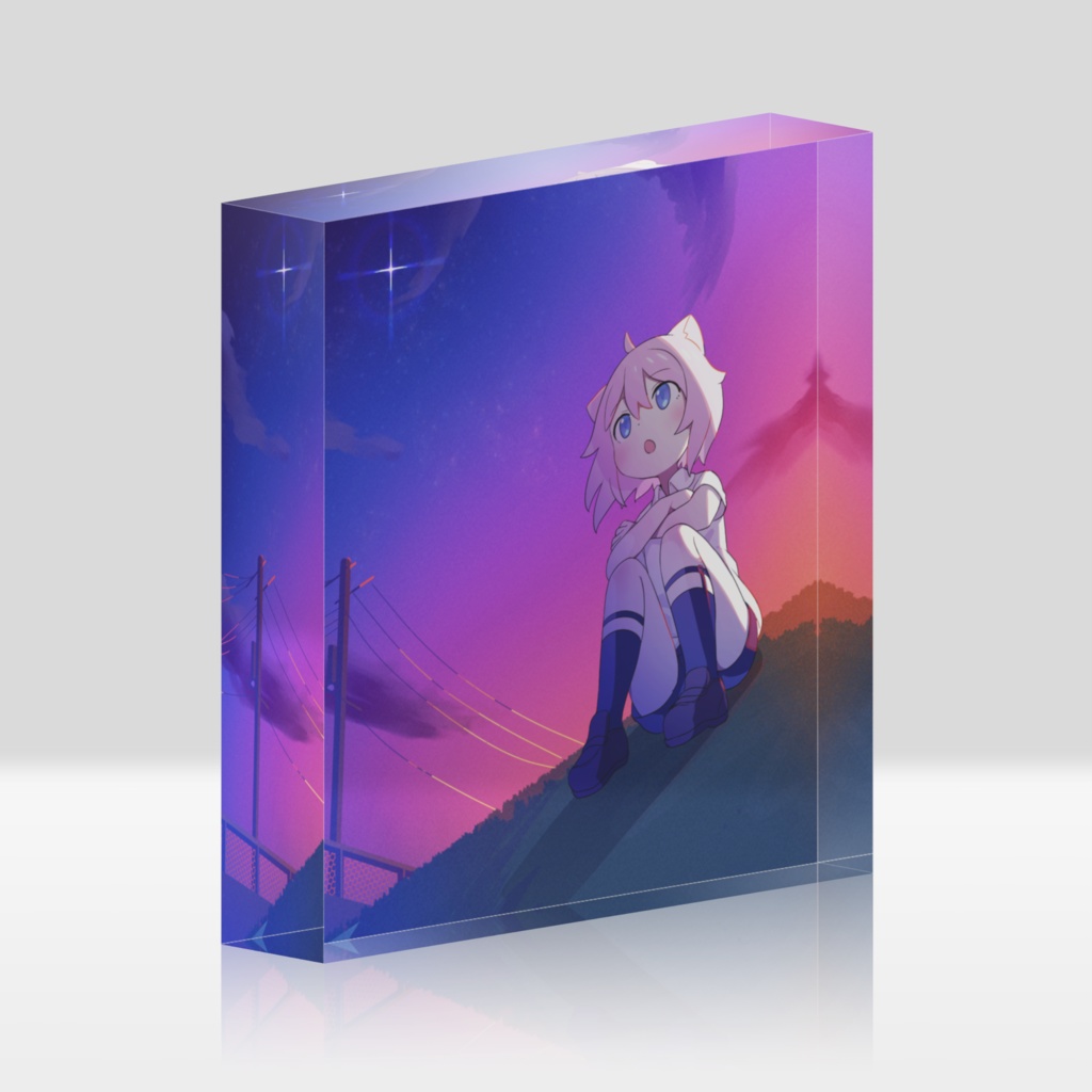 真綿スピカ 夕暮れアクリルブロック