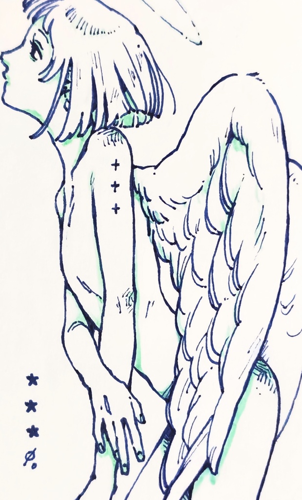 原画　名刺サイズ（天使2）