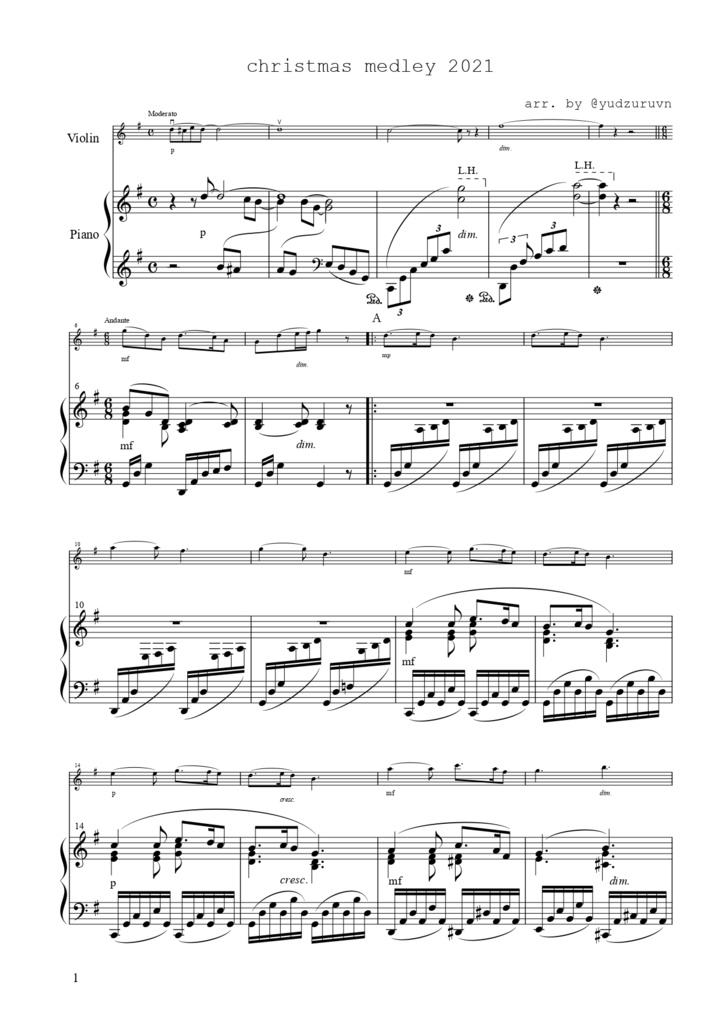 クリスマスメドレー ~バイオリンとピアノのための~