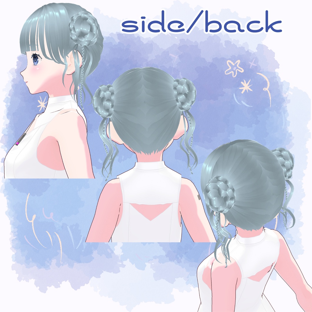 【VRoid Studio】くらげヘア/ Jellyfish-hair【ojou-made】