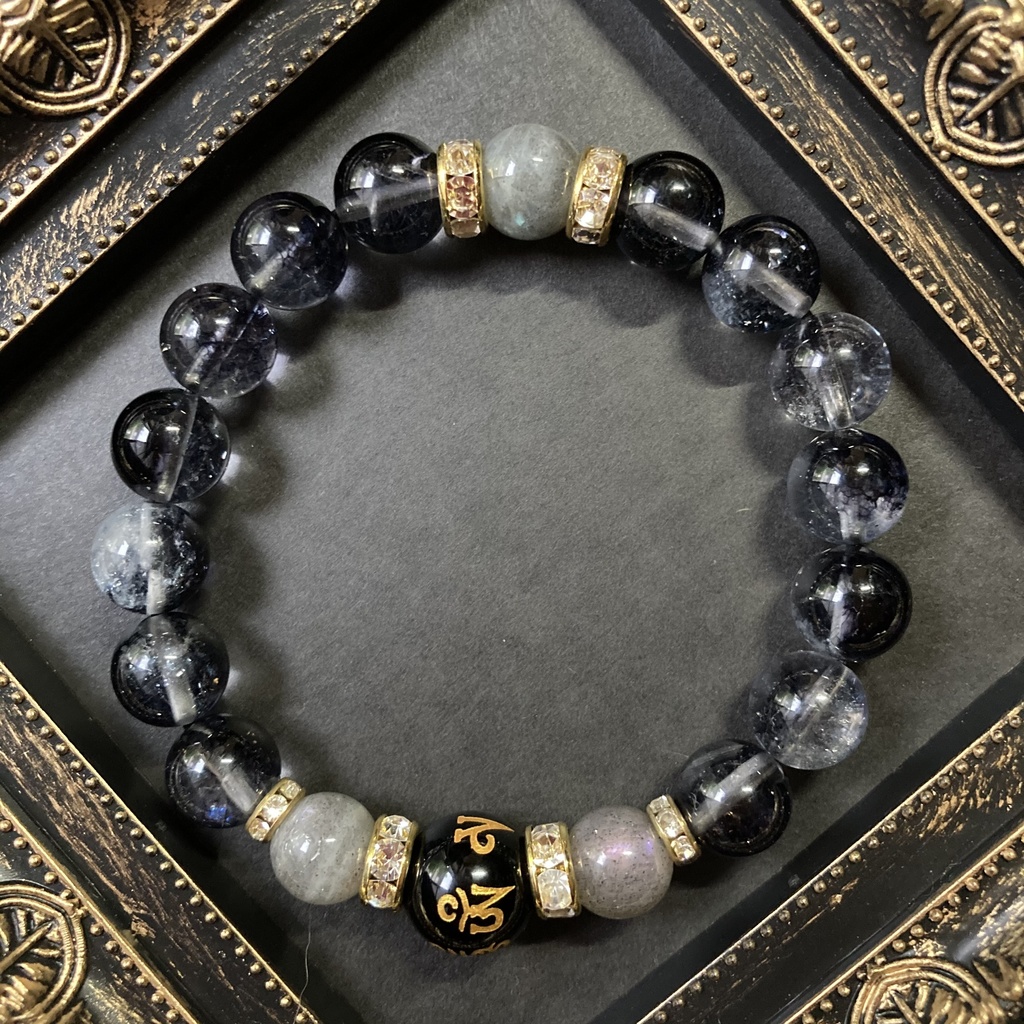 天然石ブレスレット 黒クラック水晶 オニキス Petit Gem Booth