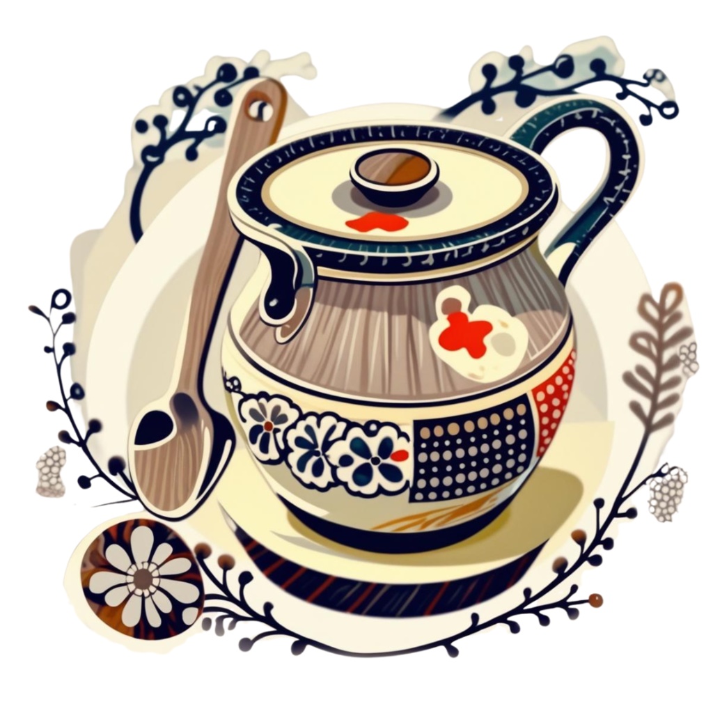 民芸風キッチンシリーズ|手描き風クリップアート10点セット(PNG)