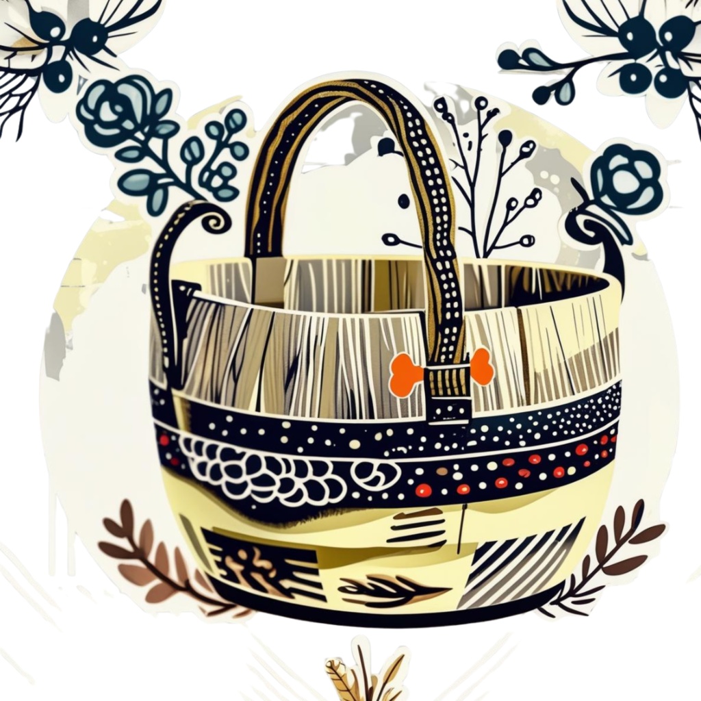 民芸風リビング雑貨シリーズ(ライトグレイッシュトーン・背景透過)10アイテム