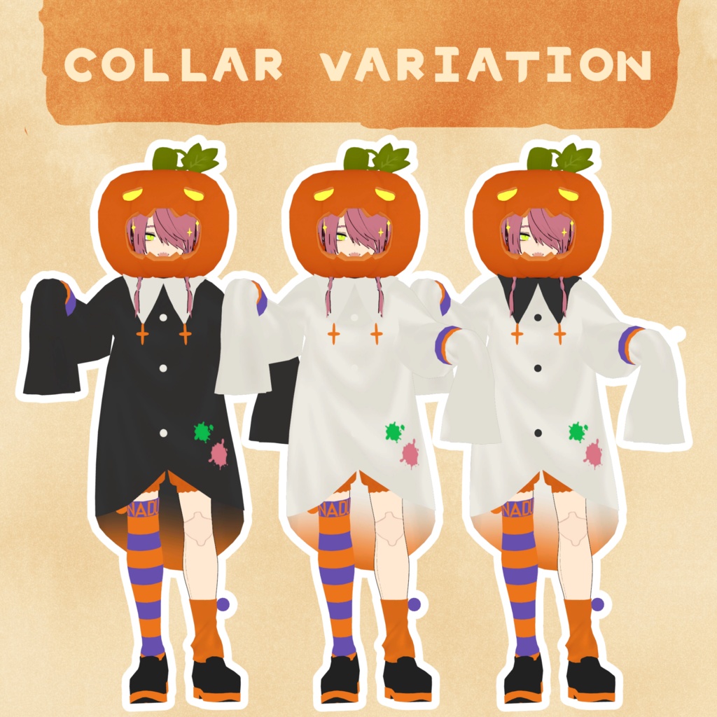 【VRC想定】ハロウィンかぼちゃのおばけ【XANADU+AGARTHA専用衣装】