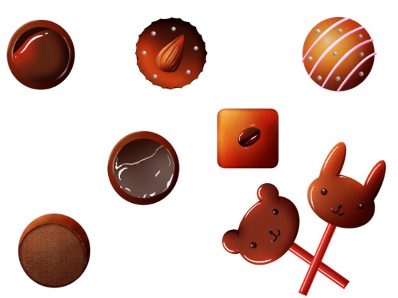 チョコ組み合わせ素材詰め合わせ【マップチップ素材あり】