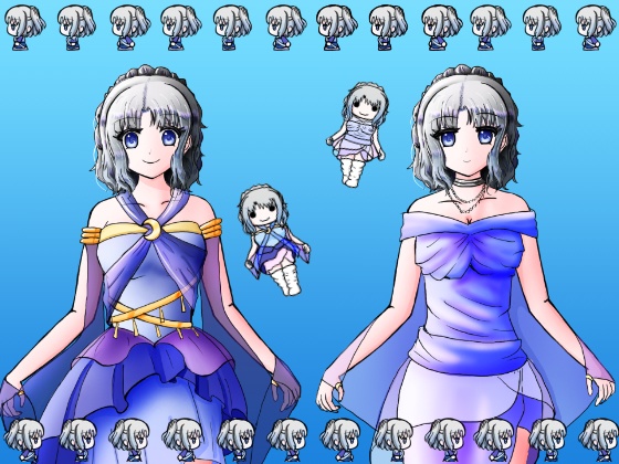 女神のようなアイドルっぽい女の子の立ち絵などイラスト素材