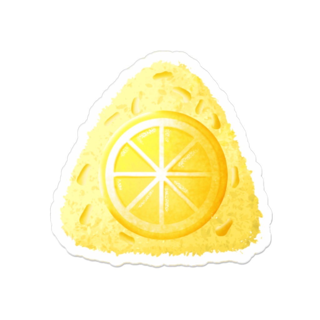 【創作おにぎり】雷属性をイメージしたレモンおにぎり【アクリルバッジ】