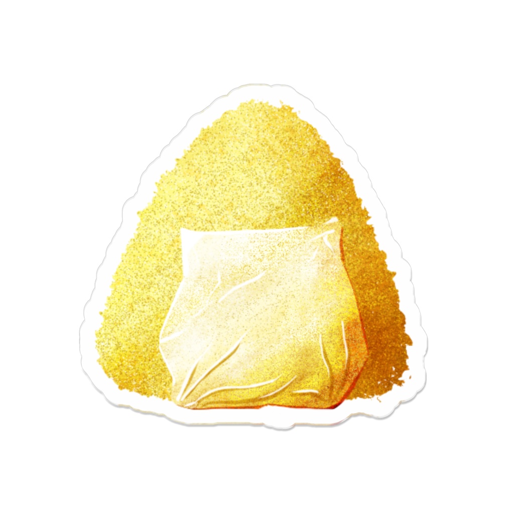 【創作おにぎり】光属性をイメージした金箔おにぎり【アクリルバッジ】