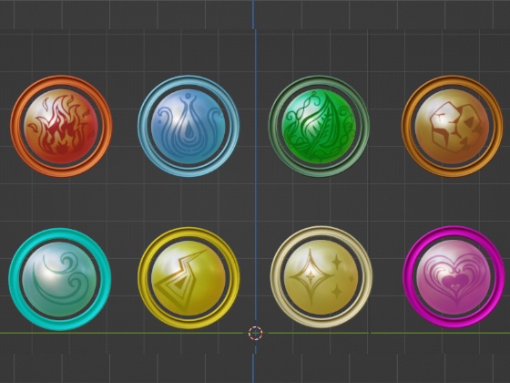 3Dでも属性エンブレムアイコン素材