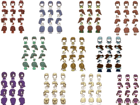 RPGツクールでも使える女性のRPG職業キャラチップ