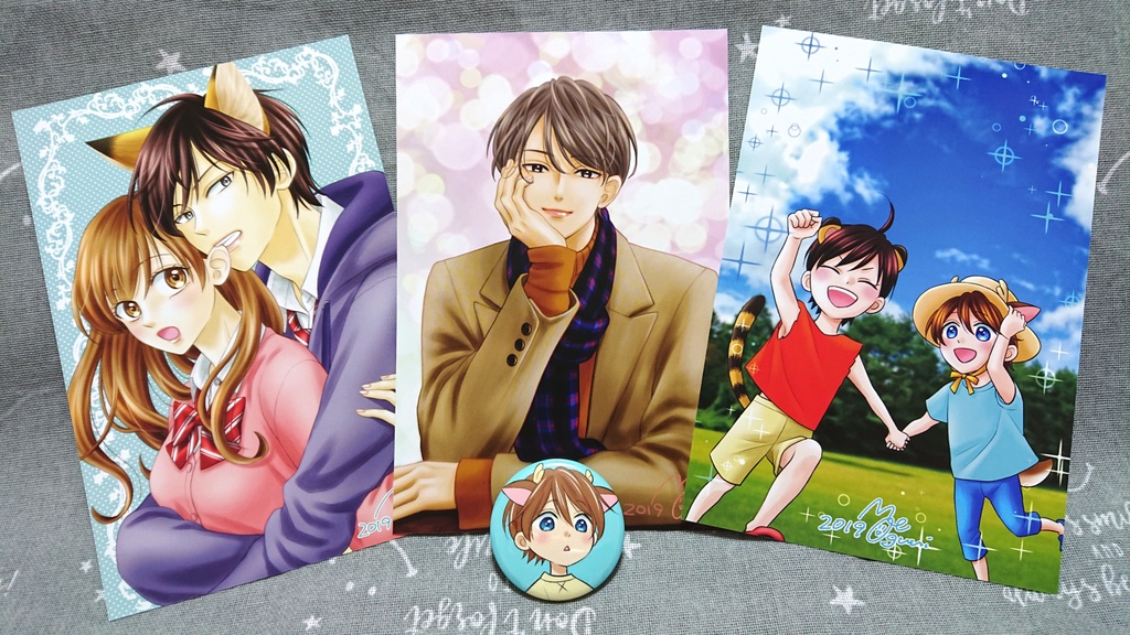 ポストカード3種＋缶バッジ