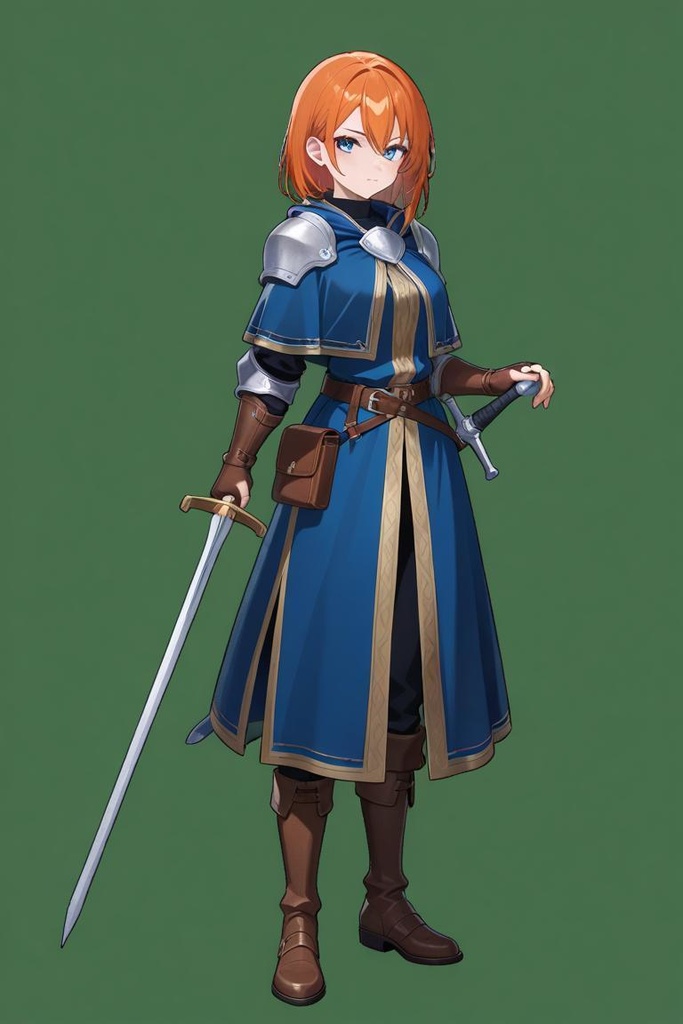 オレンジ髪な女剣士（騎士）さん