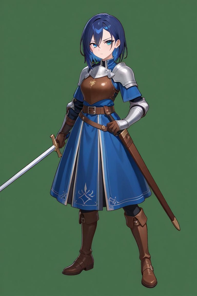 青髪な女剣士（騎士）さん