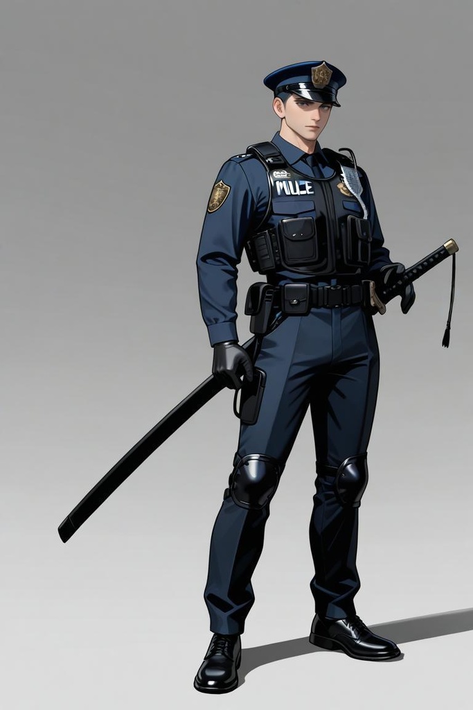 帯刀してる男性警官たち