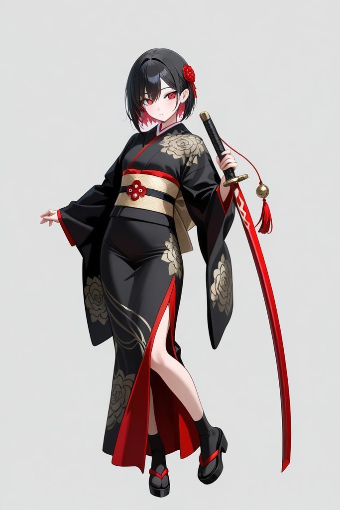 和装の女の子（一部帯刀あり）